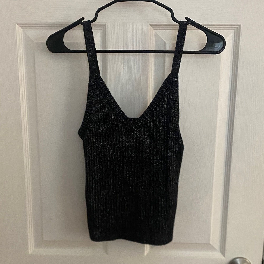 Sparkly Black Sleeveless Top